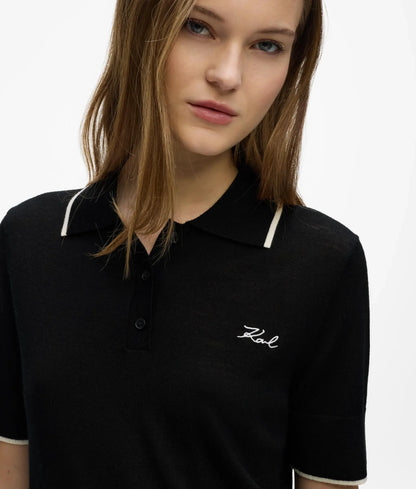 Merino wool polo shirt