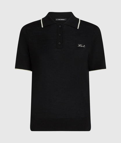 Merino wool polo shirt