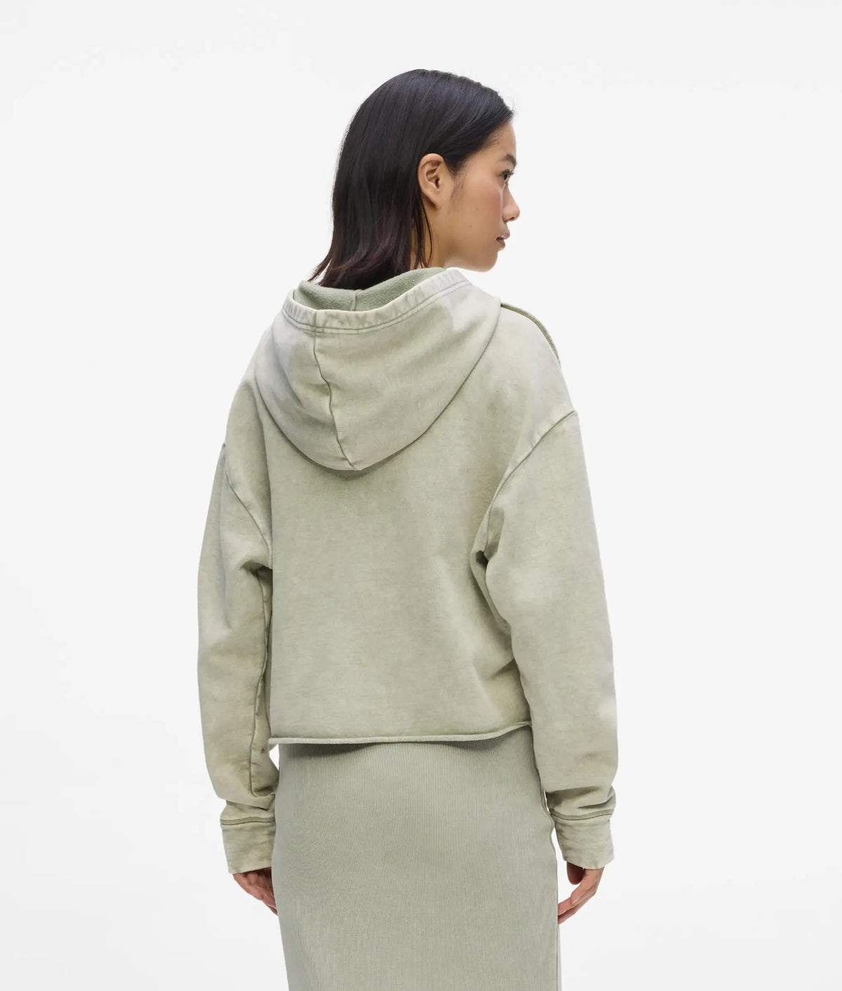 Washed zip-up hoodie