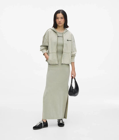 Washed zip-up hoodie