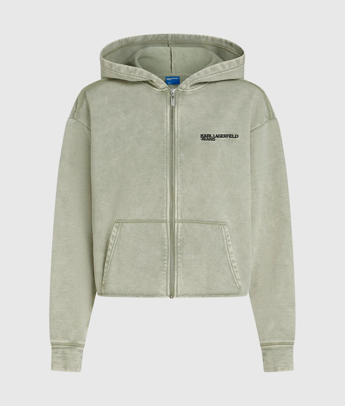Washed zip-up hoodie