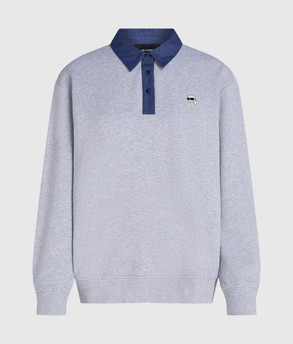 Ikon denim detail sweatshirt