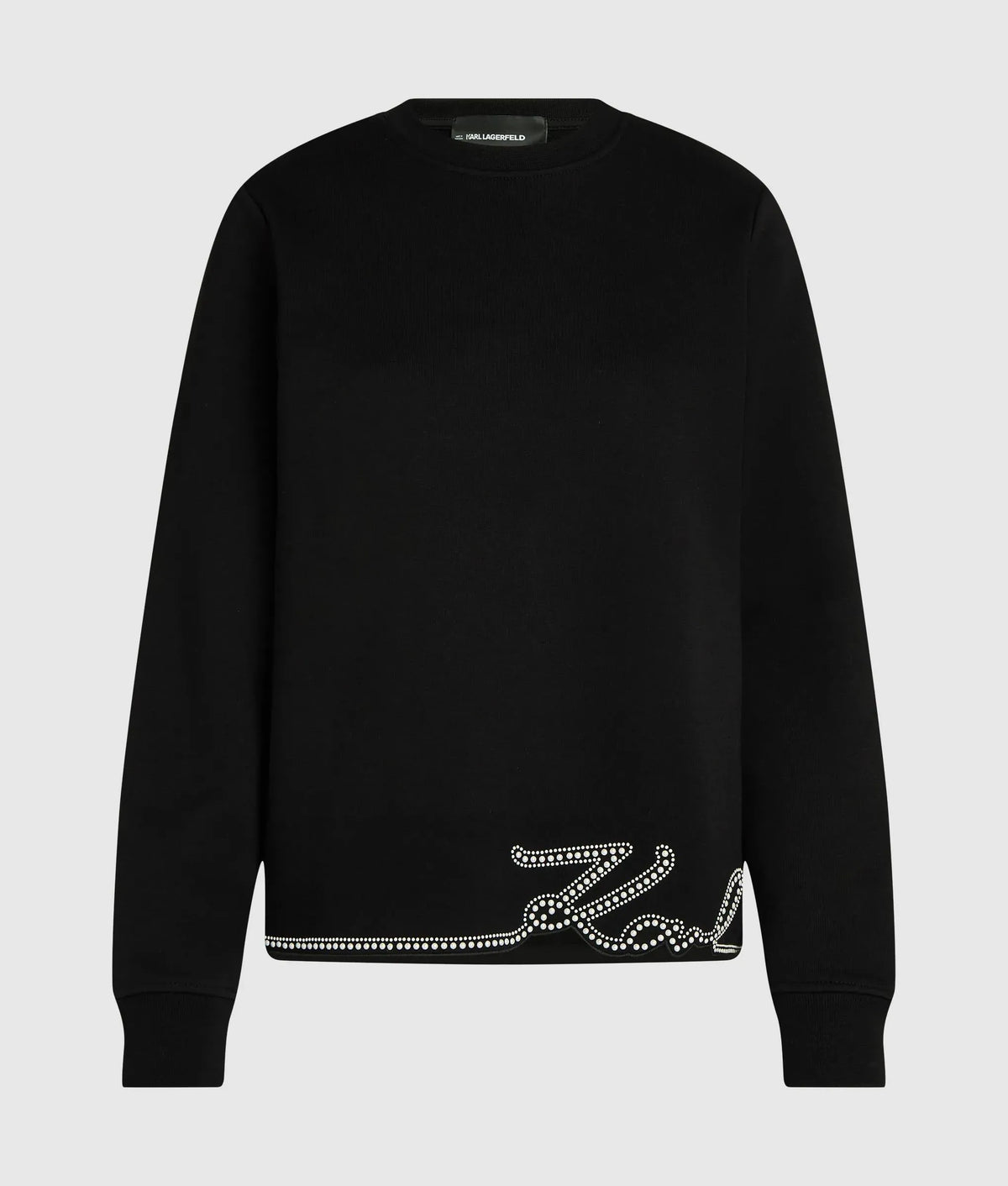 Signature faux-pearl hem sweatshirt