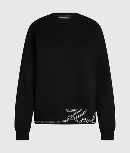 Signature faux-pearl hem sweatshirt