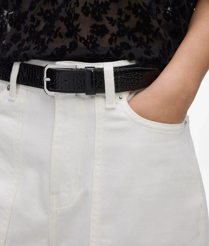 Croco leather belt