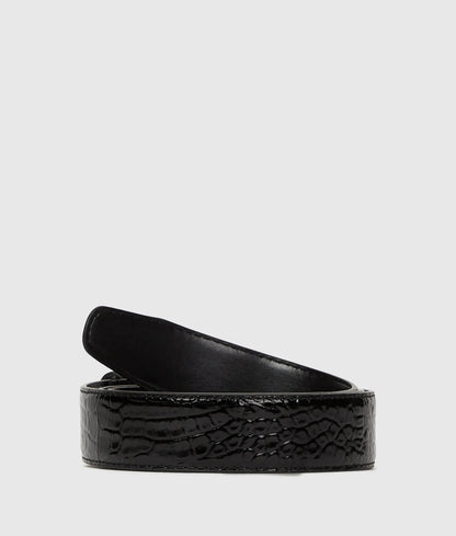 Croco leather belt