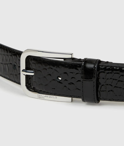 Croco leather belt