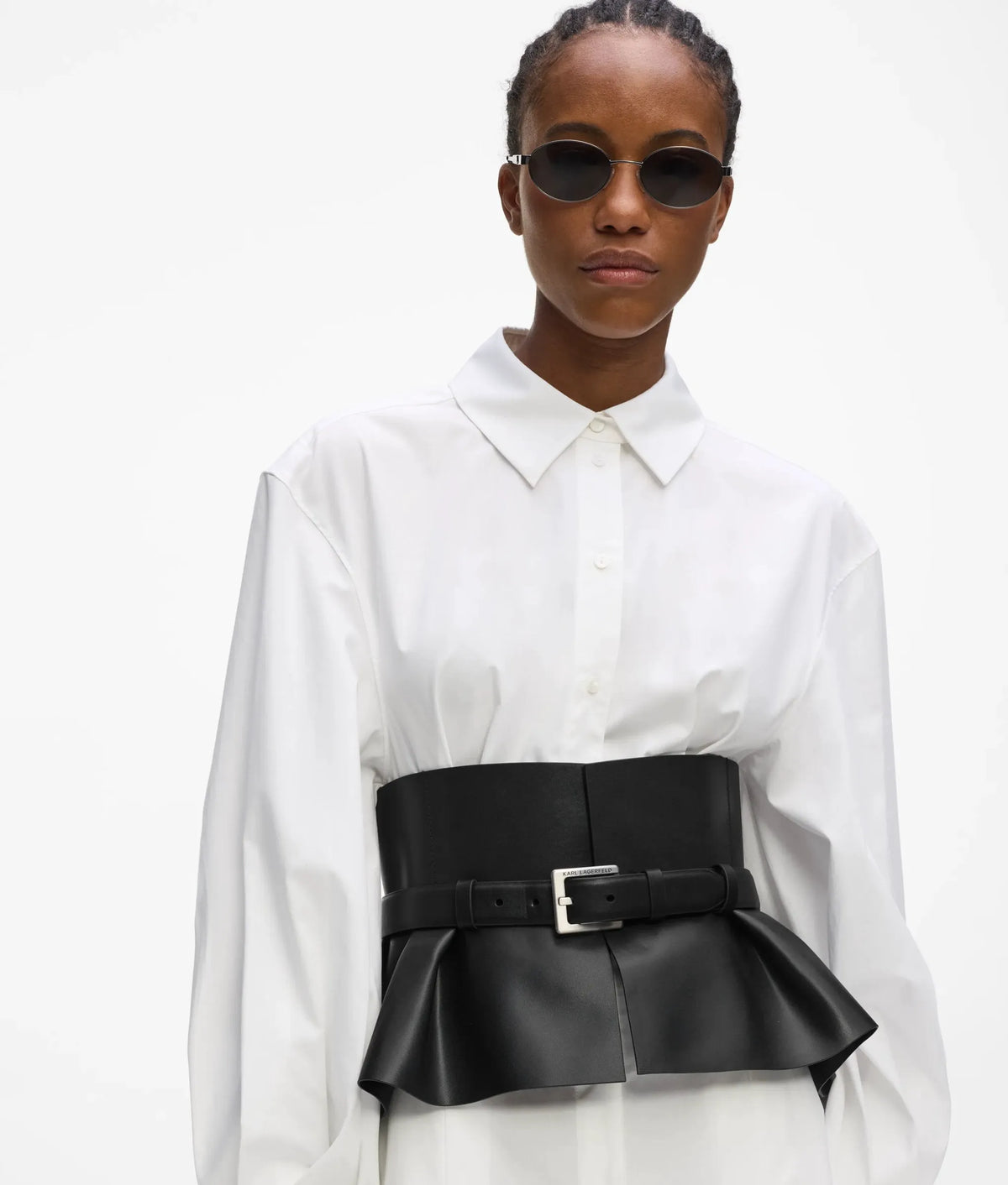 Leather corset peplum belt