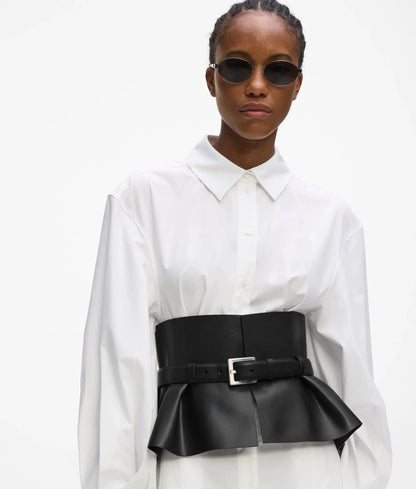 Leather corset peplum belt