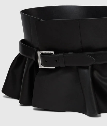 Leather corset peplum belt