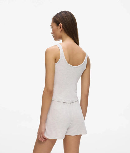 Faux-pearl loungewear tank top