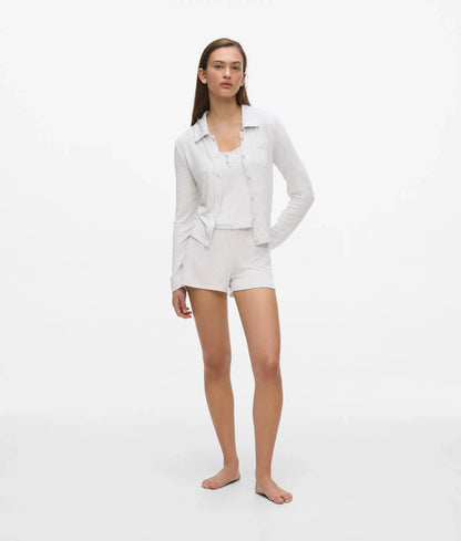 Faux-pearl loungewear tank top