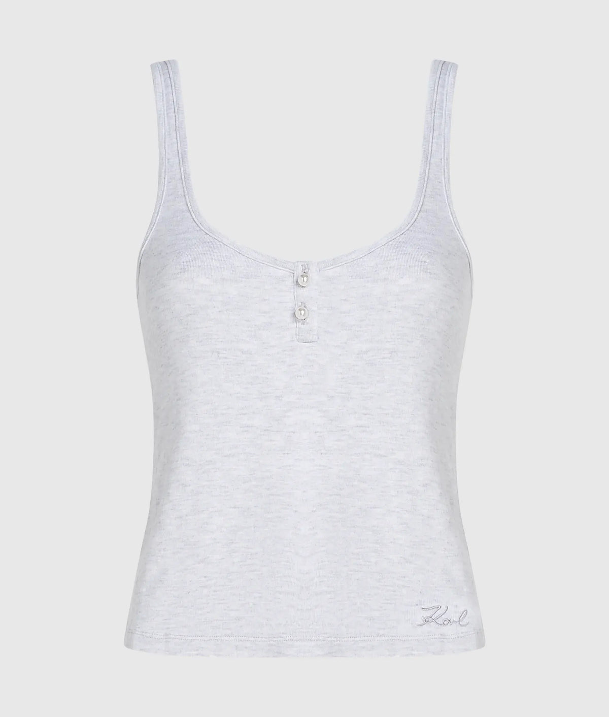 Faux-pearl loungewear tank top