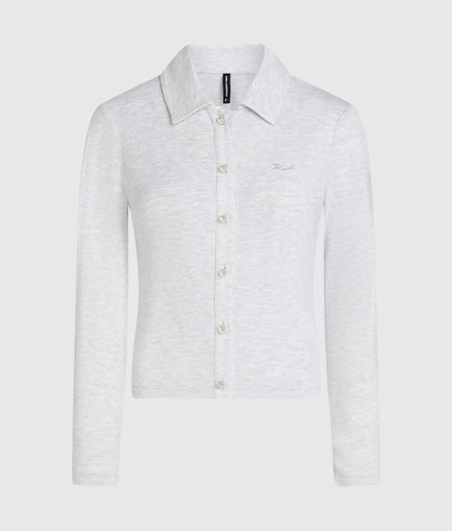 Faux-pearl loungewear cardigan