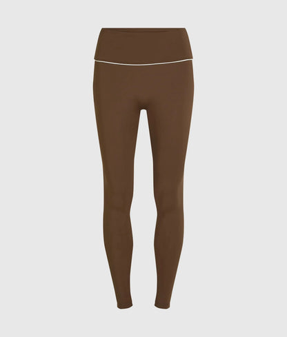 Contrast piping athleisure leggings