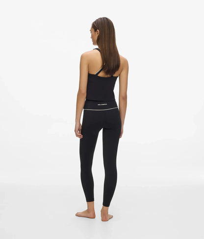 Contrast piping athleisure leggings