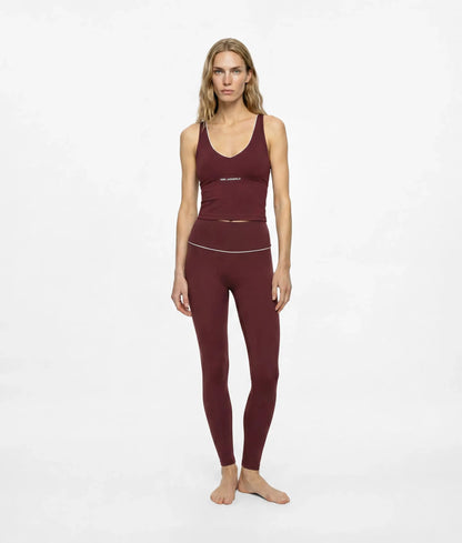 Contrast piping athleisure tank top