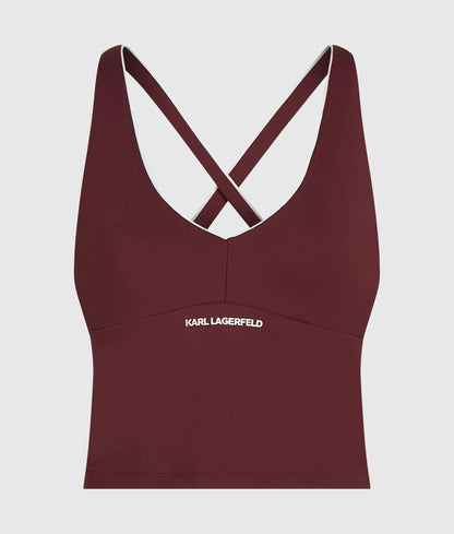 Contrast piping athleisure tank top