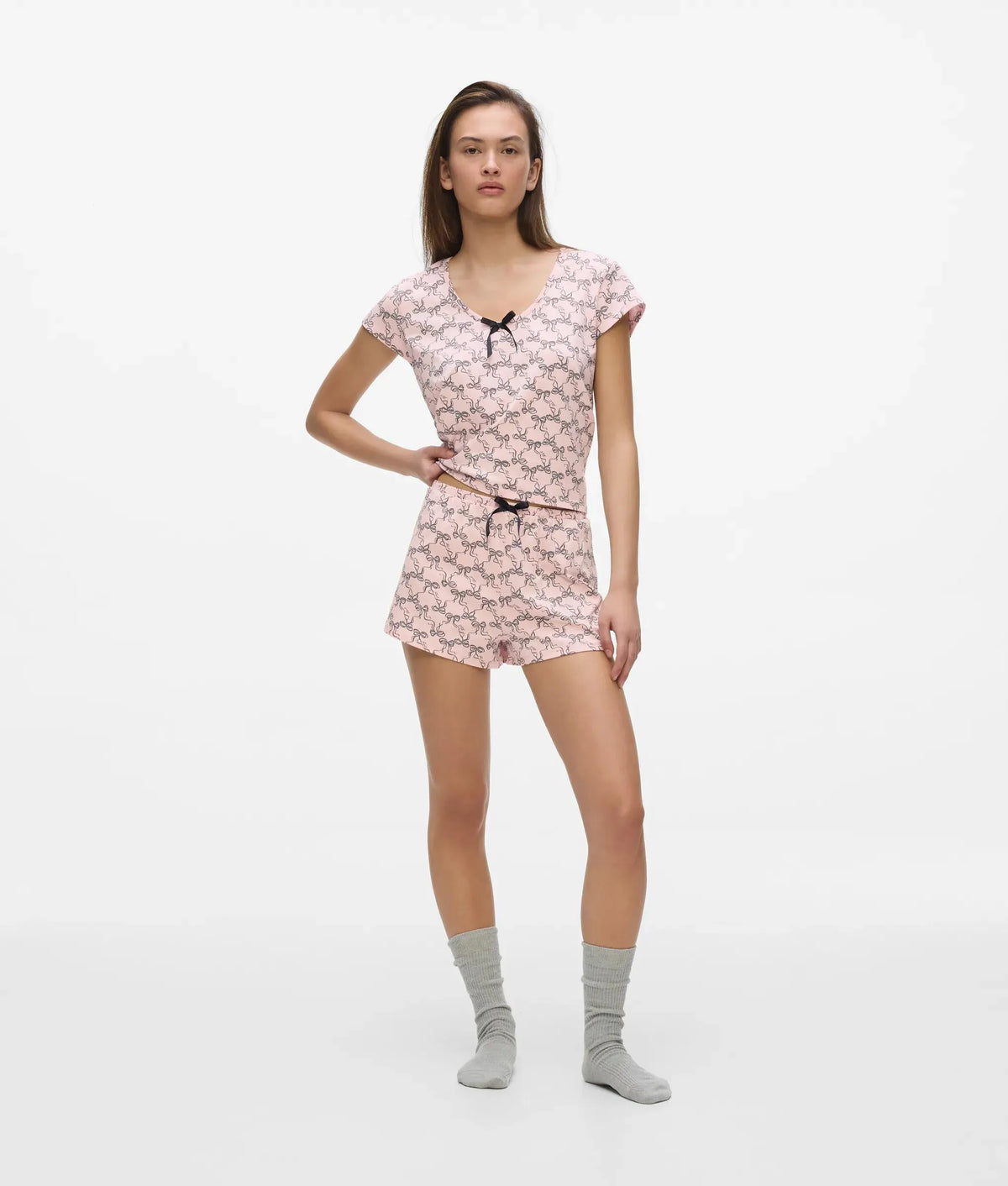 Signature bow pajama set