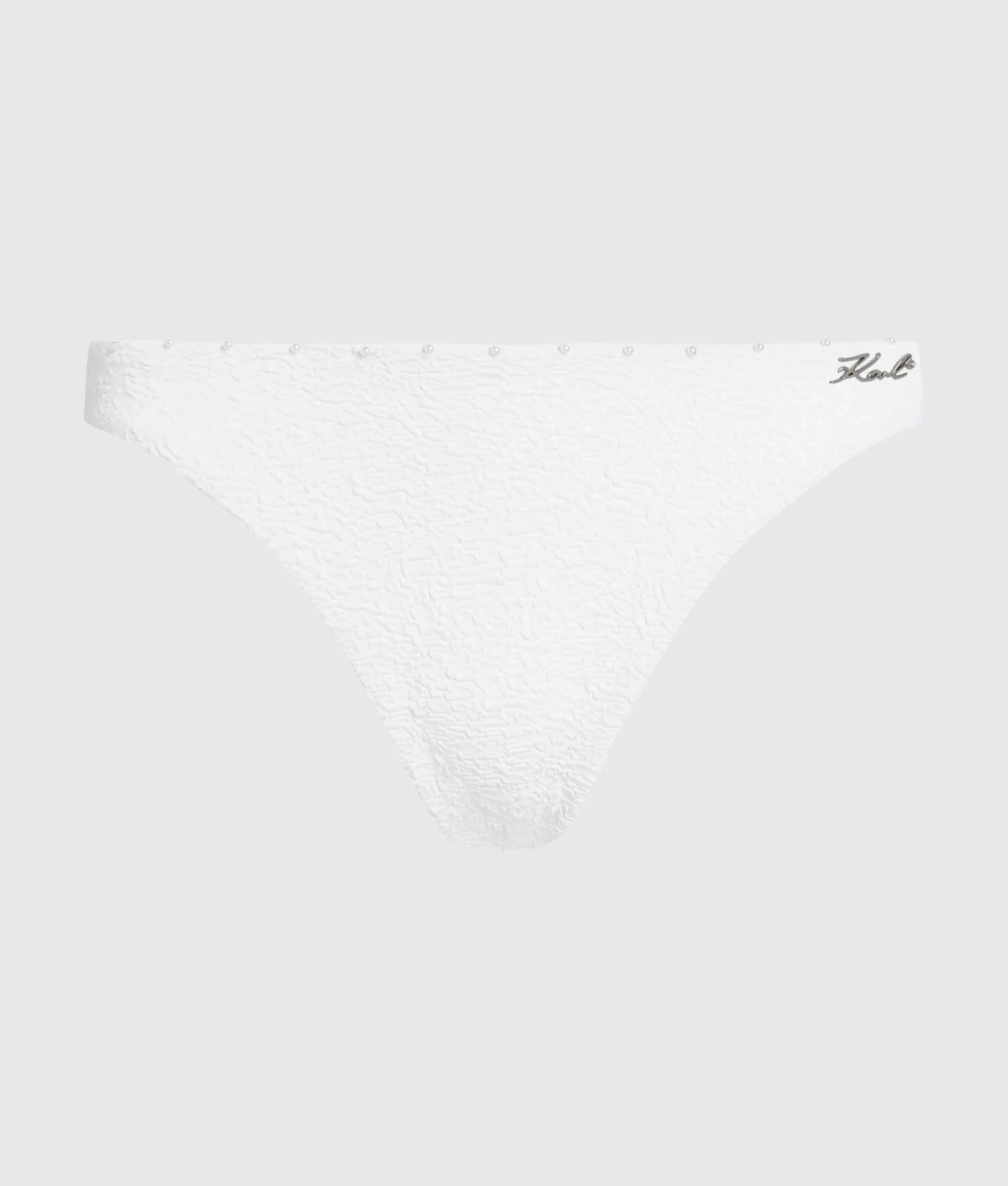 Textured faux-pearl bikini bottoms