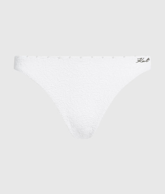 Textured faux-pearl bikini bottoms