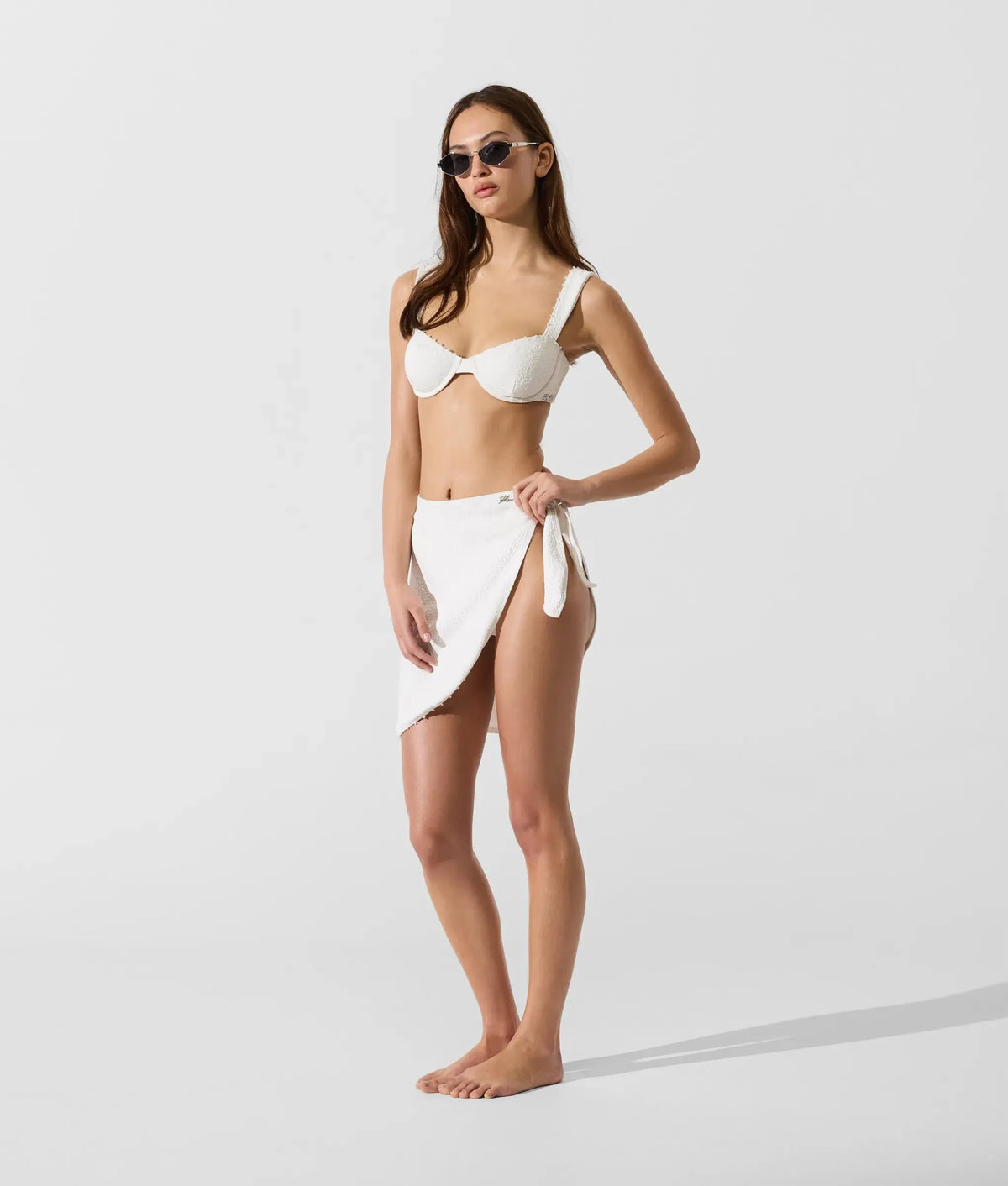 Textured faux-pearl pareo