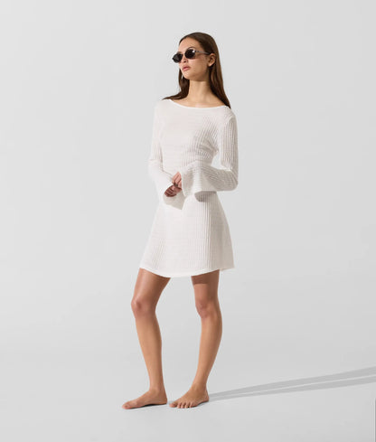 Textured faux-pearl mini beach dress