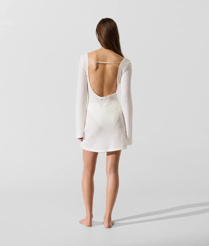 Textured faux-pearl mini beach dress