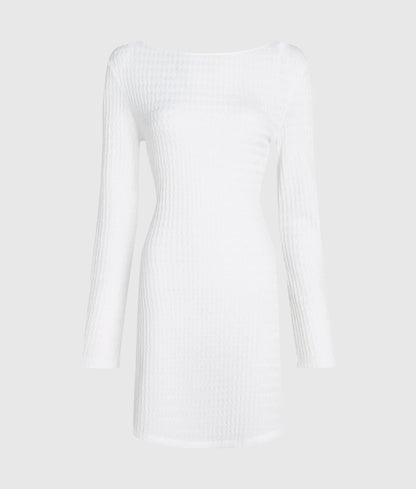 Textured faux-pearl mini beach dress