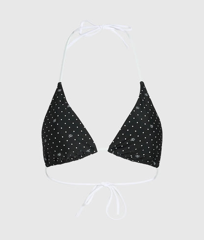 Polka dot triangle bikini top