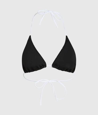 Polka dot triangle bikini top