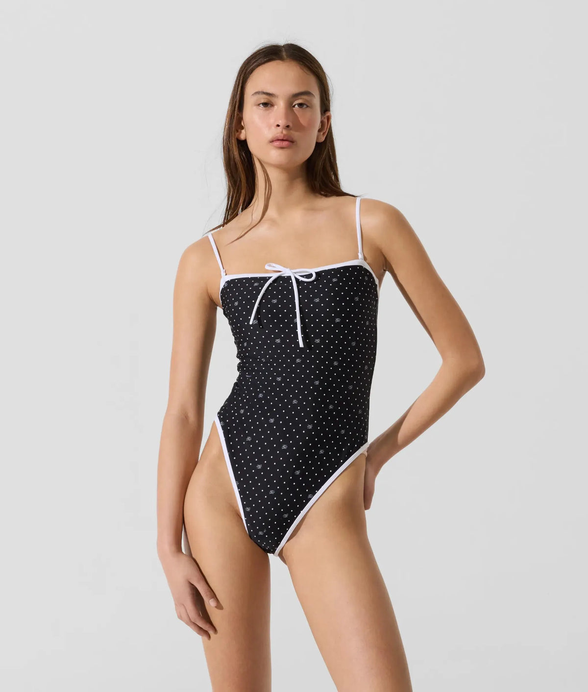 Polka dot cheeky swimsuit