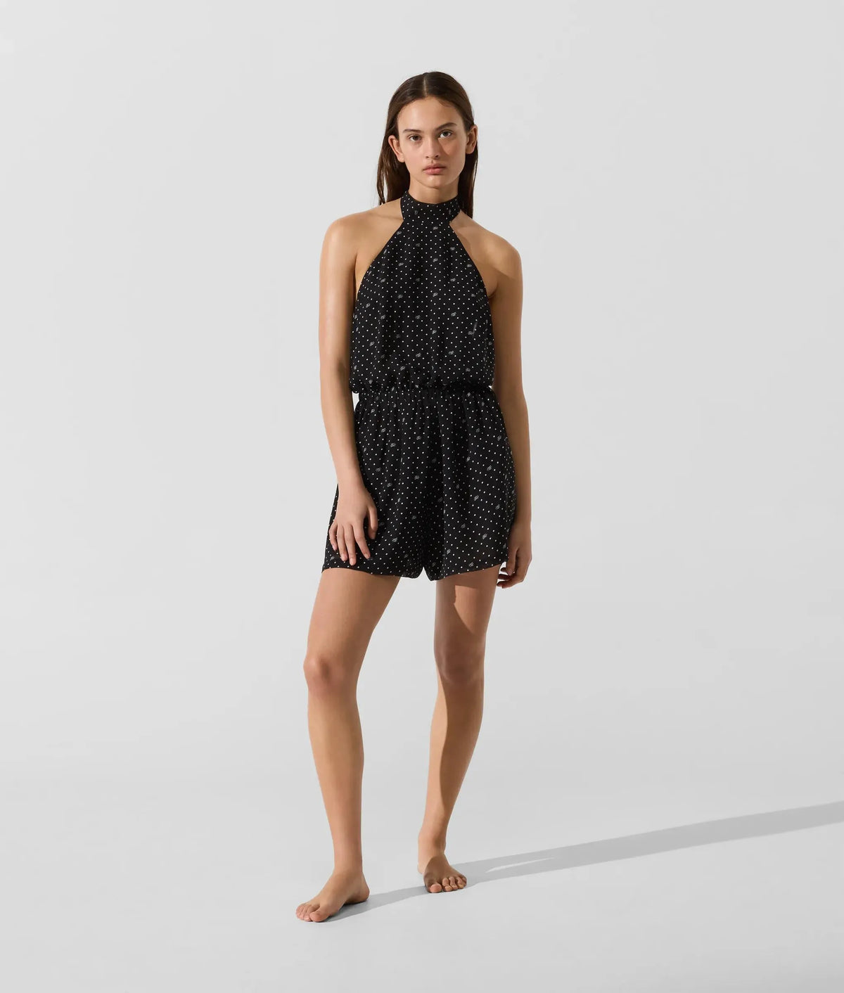 Polka dot beach playsuit