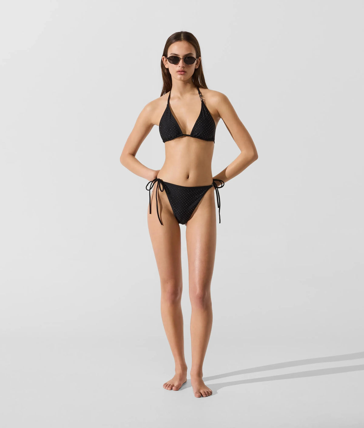 Rhinestone triangle bikini top
