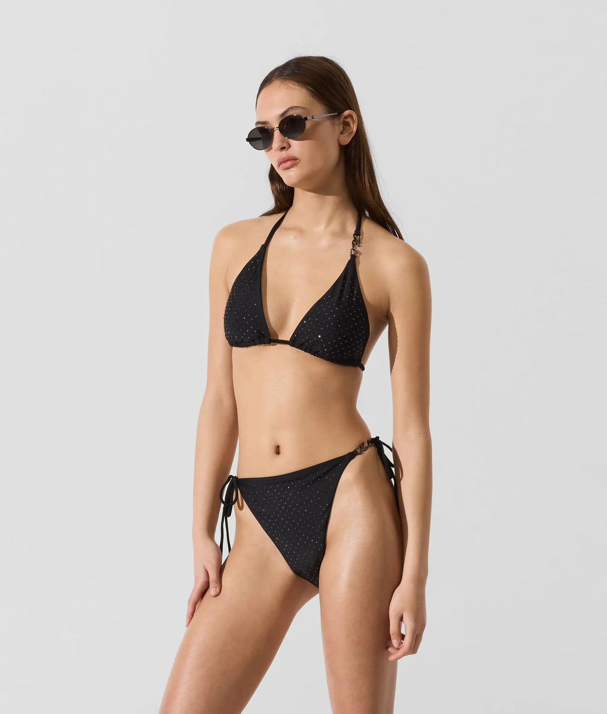 Rhinestone cheeky bikini bottoms