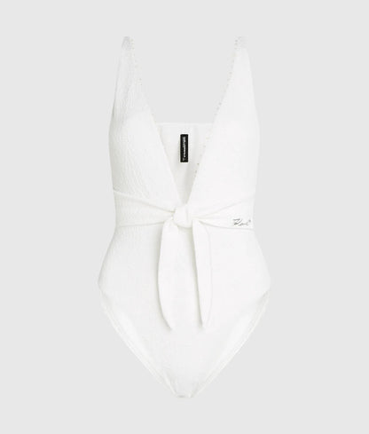 Textured faux-pearl swimsuit