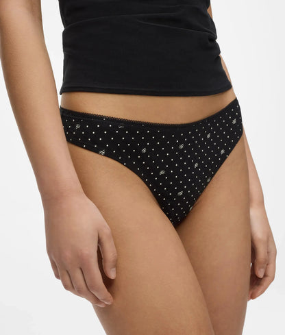 Polka dot print thong – 5-pack