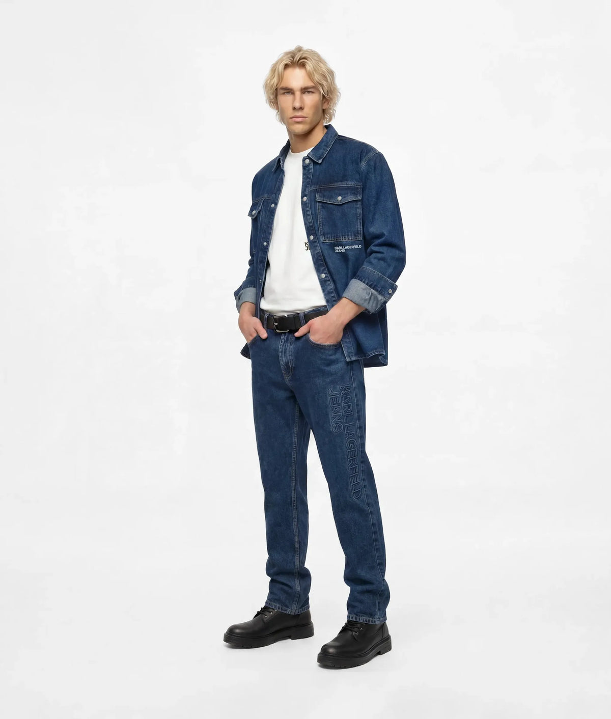Logo straight jeans