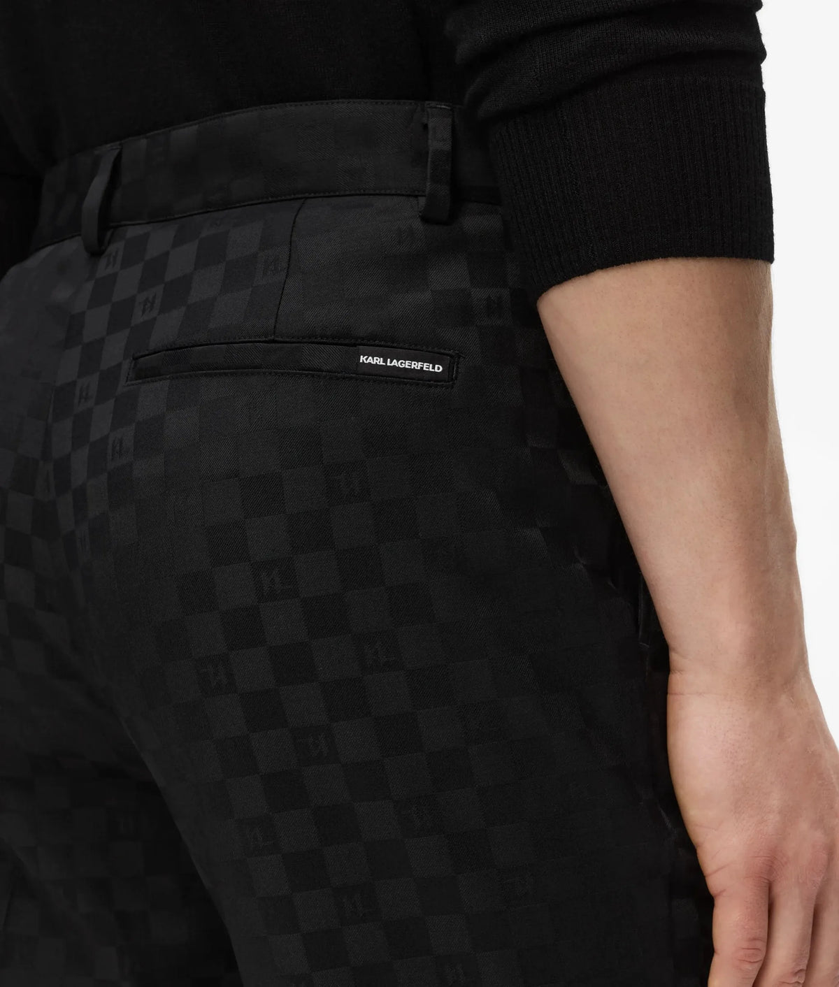 Monogram checked suit pants