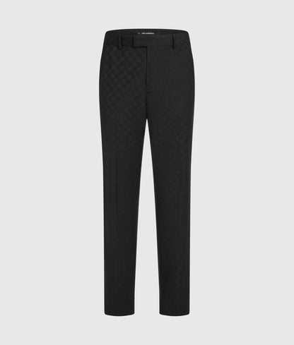 Monogram checked suit pants