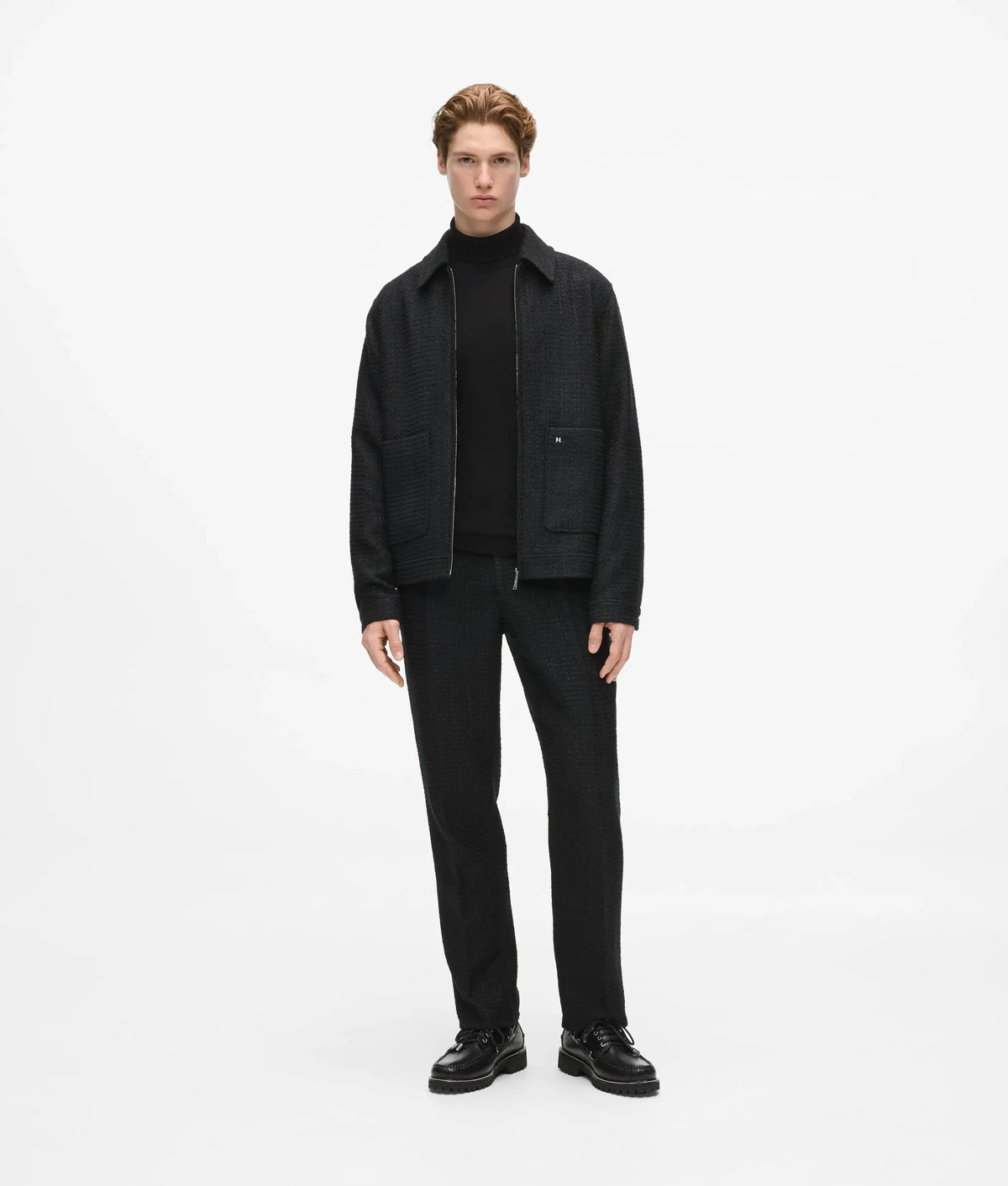 Bouclé zip-up jacket