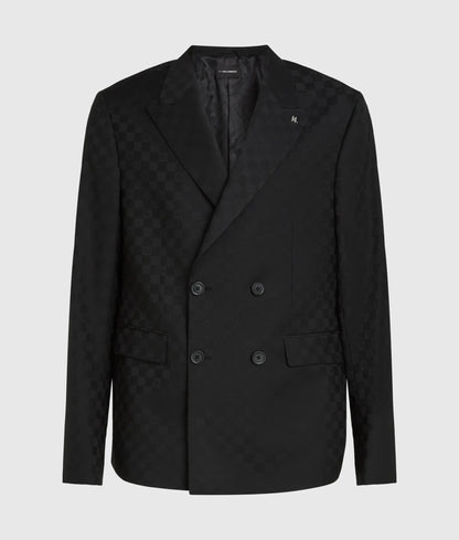 Checked double-breasted blazer