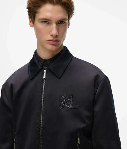 Monogram satin bomber jacket