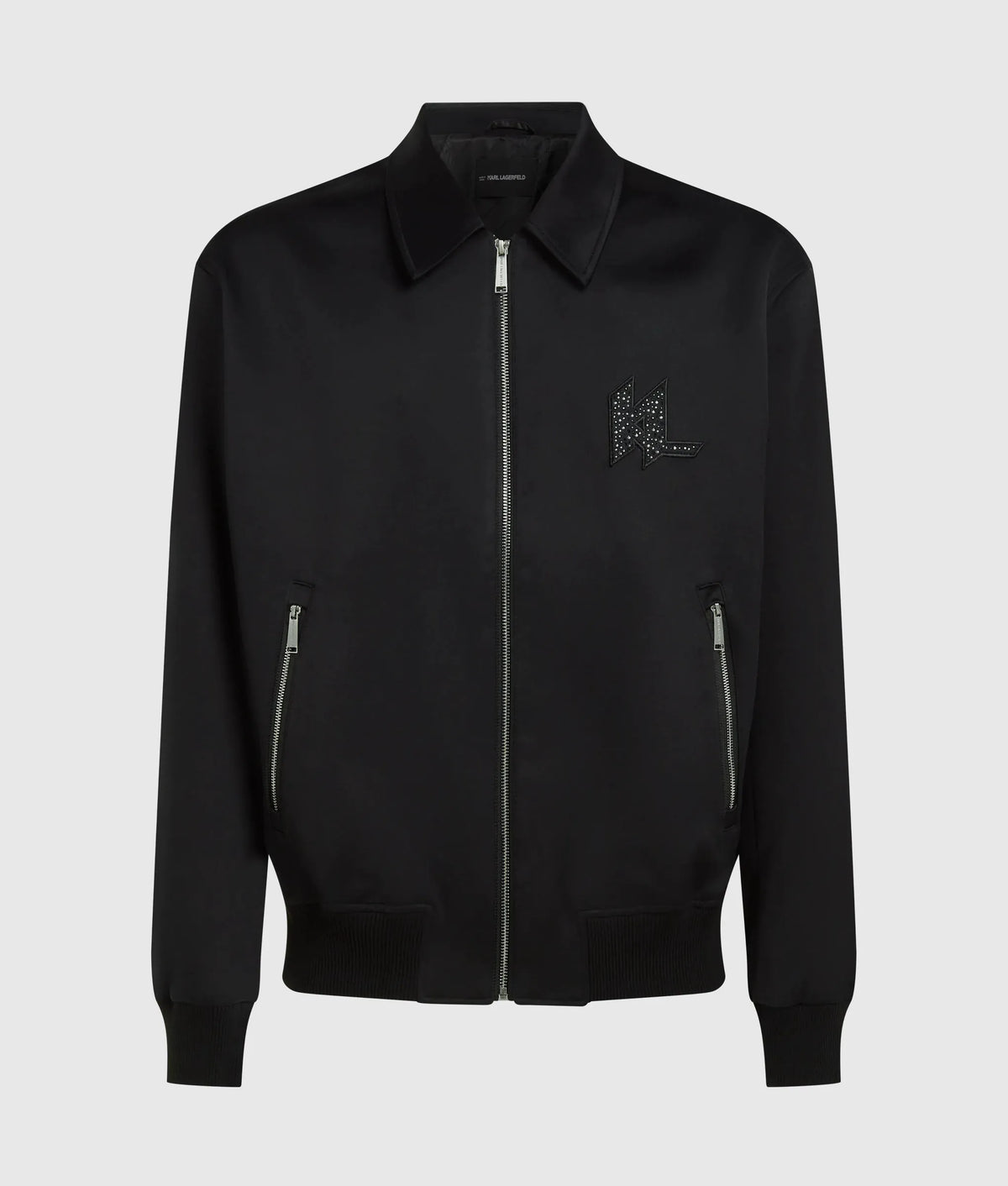 Monogram satin bomber jacket