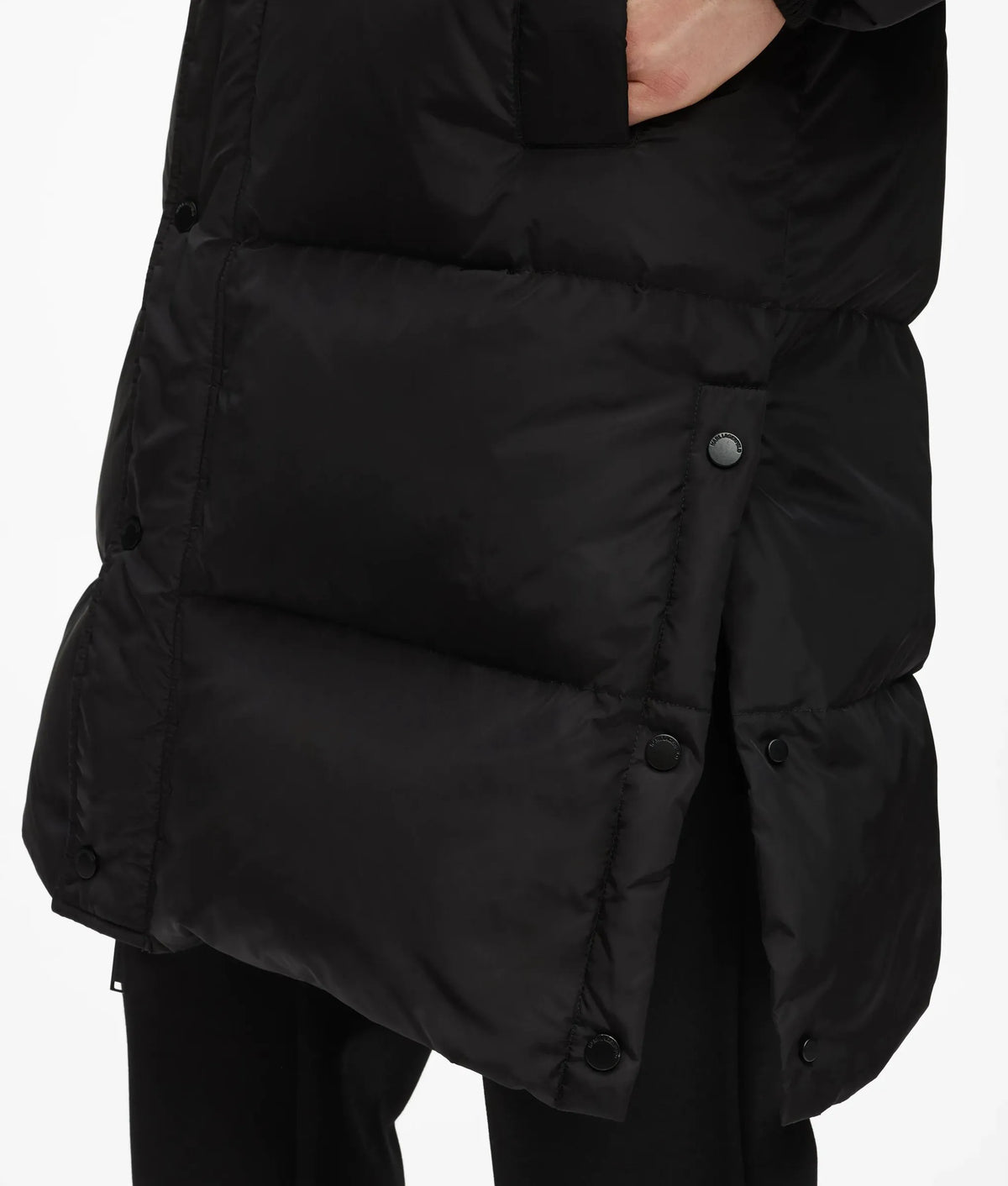 Long hooded puffer jacket