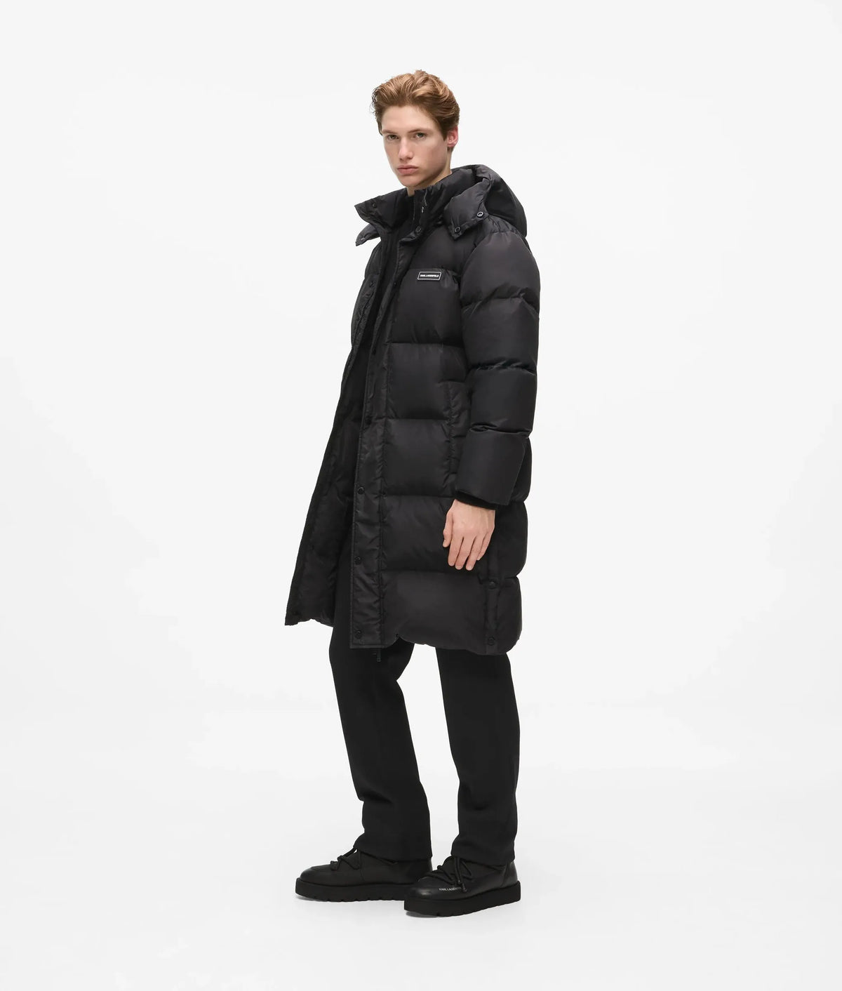 Long hooded puffer jacket