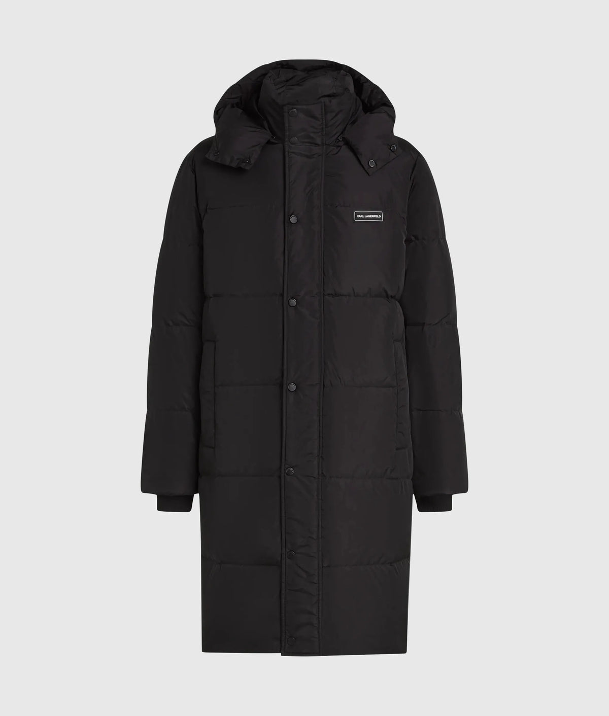 Long hooded puffer jacket