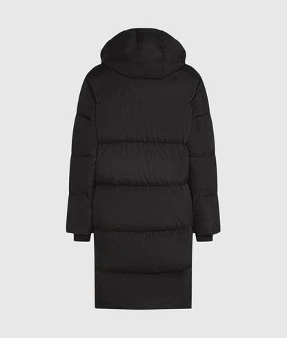 Long hooded puffer jacket