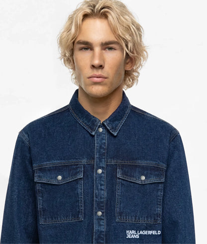 Logo denim overshirt