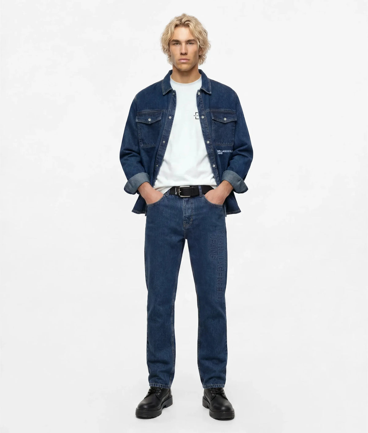 Logo denim overshirt